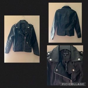 NWT Pleather Studded Zip Up Jacket sz. M